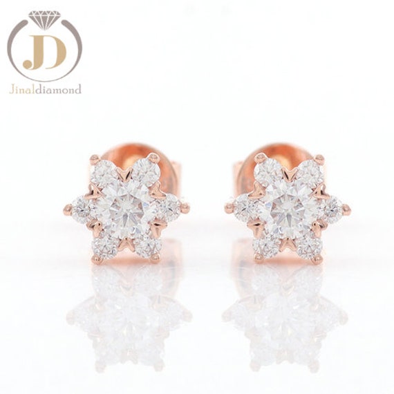 7 Stone Floweral Diamond Earings - Singh Jewel