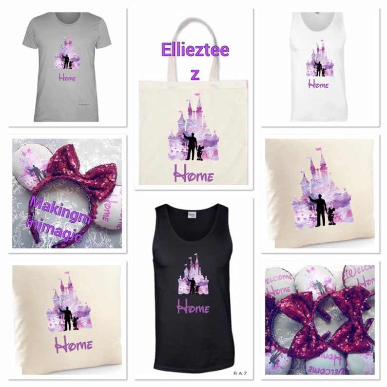 Disney inspired pink castle tote bag