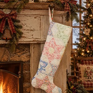 Vintage Quilt Christmas Stocking