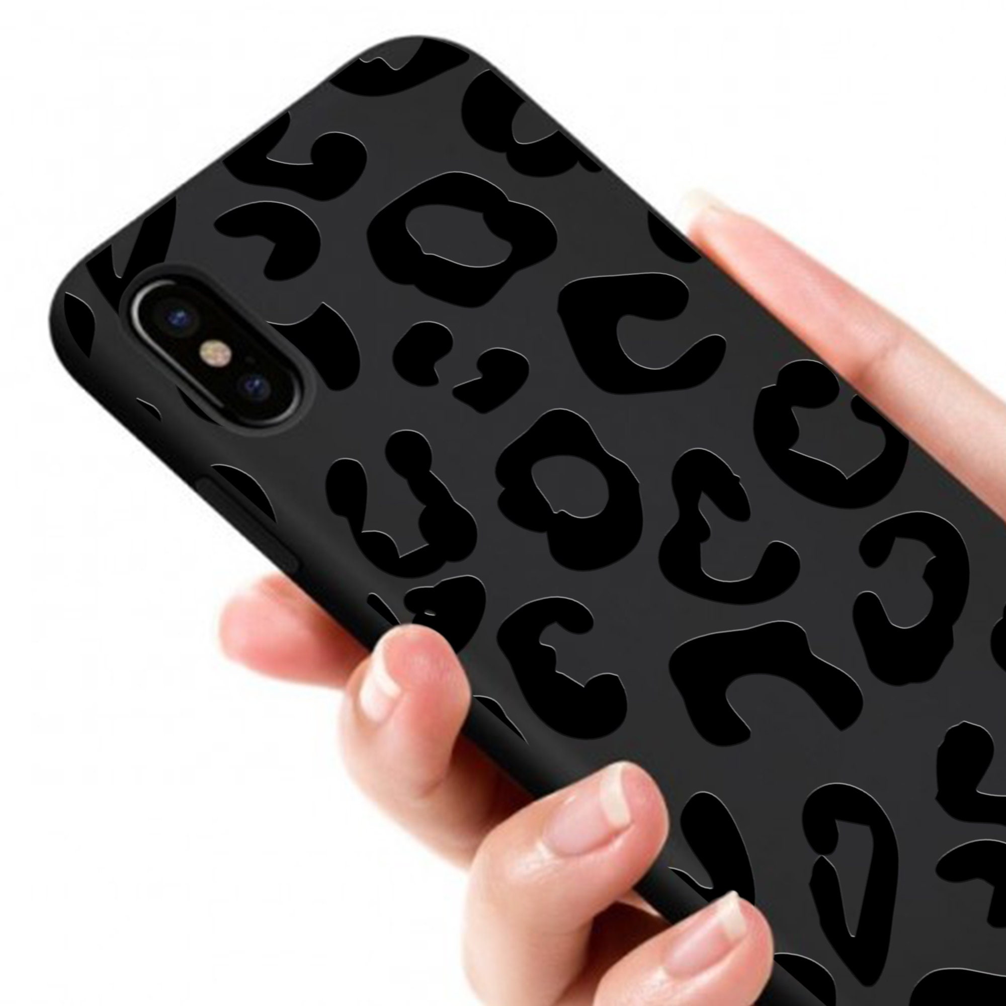 Black Leopard Phone Case for Iphone Black on Black Leopard Etsy