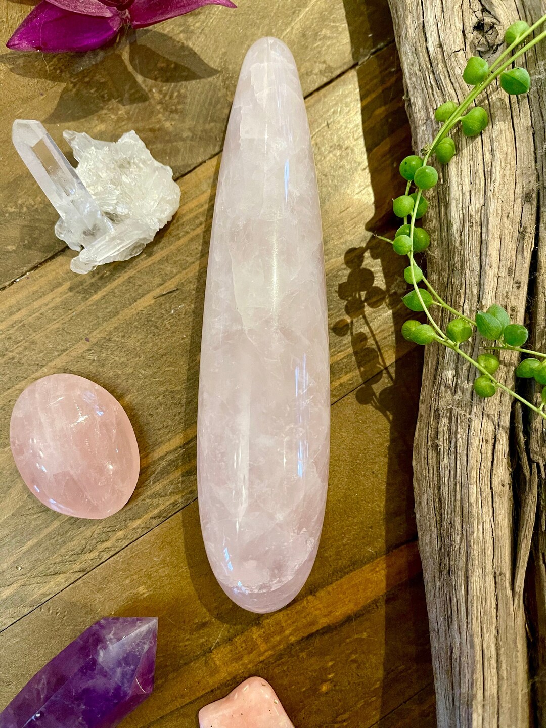 Rose Quartz Yoni Wand 2 Rose Quartz Massage Wand 7 Etsy