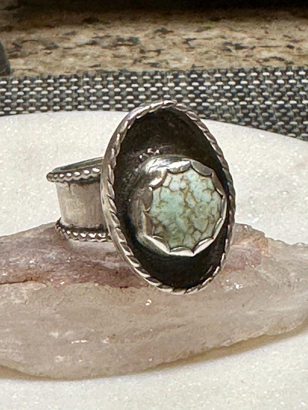 Rare Dry Creek Turquoise Shadow Box Ring - Etsy
