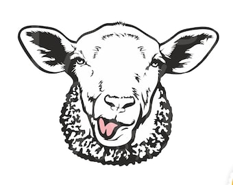 Sheep Head Clipart | Etsy
