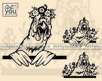 Download Floral Chicken Svg Etsy