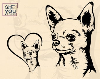 Chihuahua Drawing Etsy Chihuahua Drawing Etsy