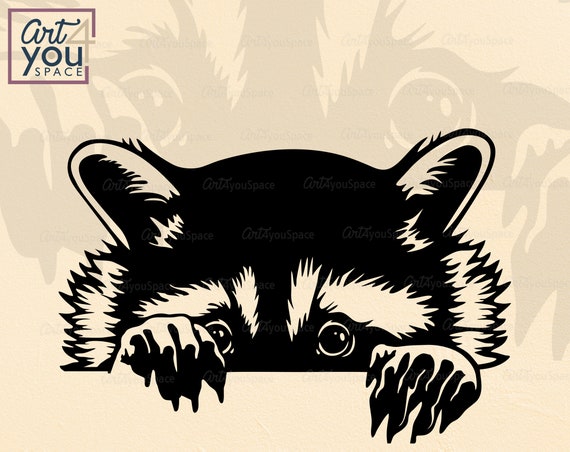 Download Peeking Raccoon Svg Silhouettes Dxf Funny Animal Svg Files Etsy