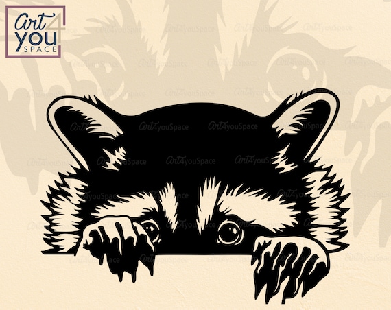 Download Peeking Raccoon Svg Silhouettes Dxf Funny Animal Svg Files Etsy