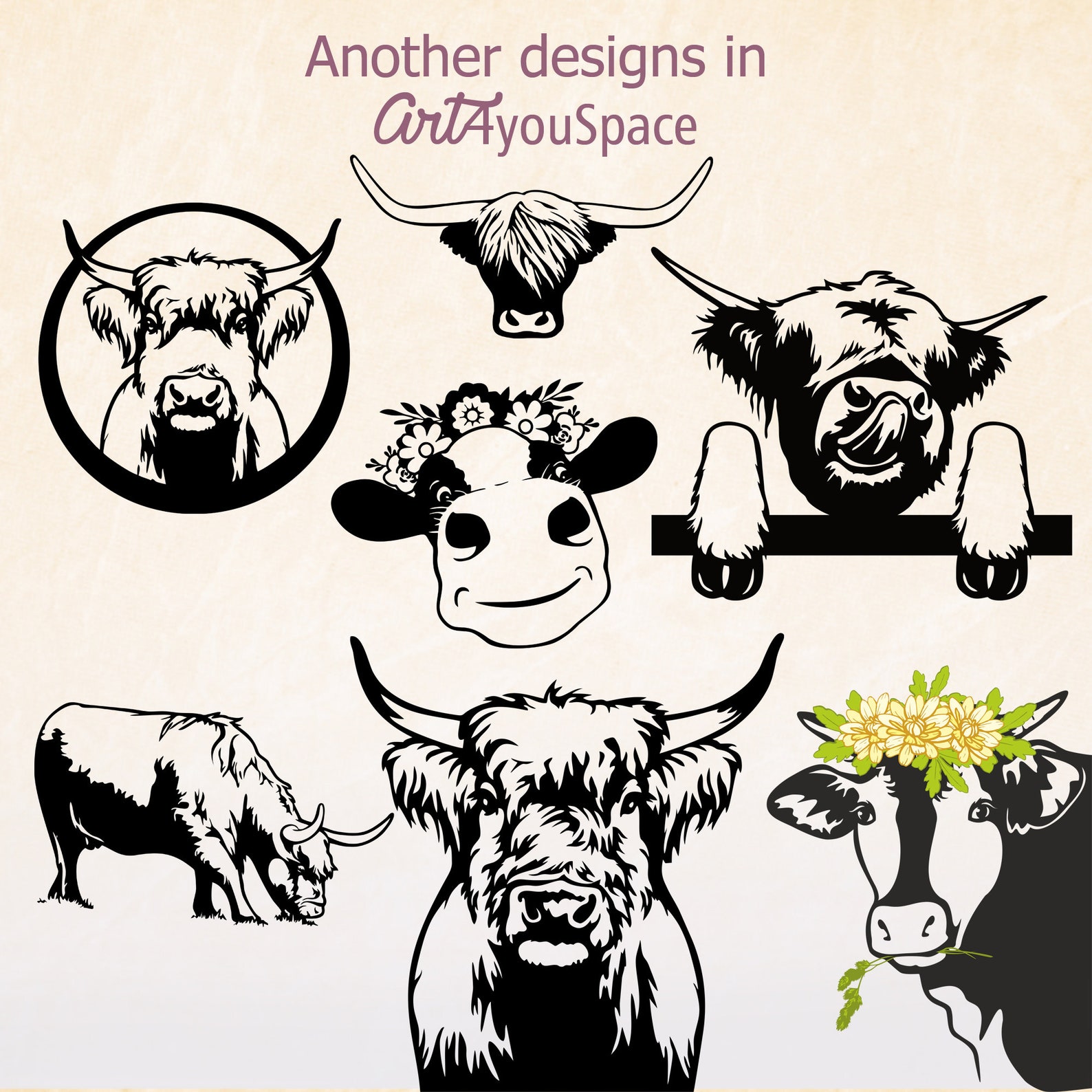 Download Cow head svg floral wreath svg Heifer svg cow wreath Farm ...