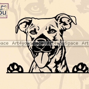 Schwarzer Mund Curry, Hund Svg-Dateien für Cricut, lustiges Haustier Gesicht Vektor, spähender Kopf Pfoten Clipart Download, Rasse dxf, png druckbare Kunst, Körper