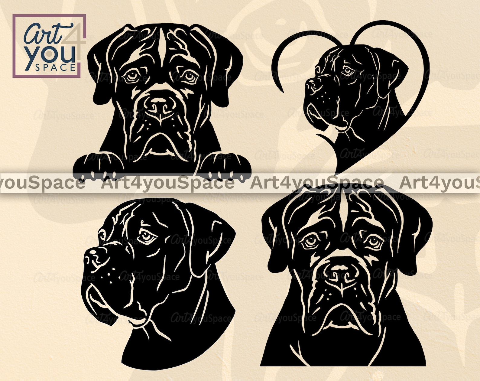 Cane Corso svg Dog SVG File For Cricut Peeking Pet Face Etsy France