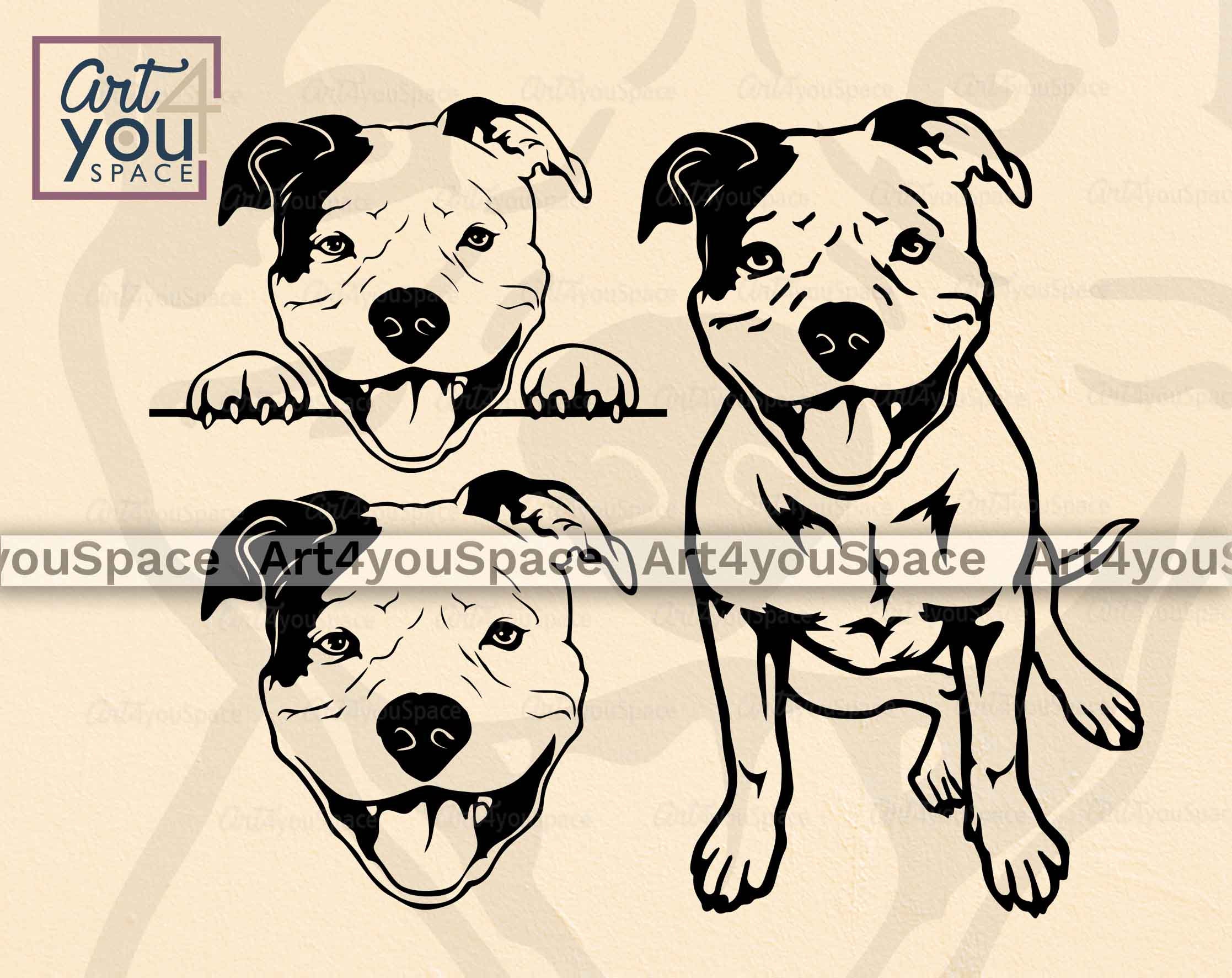 Pit Bull Svg Dog Svg Cricut Funny Face Head Clipart Png - Etsy