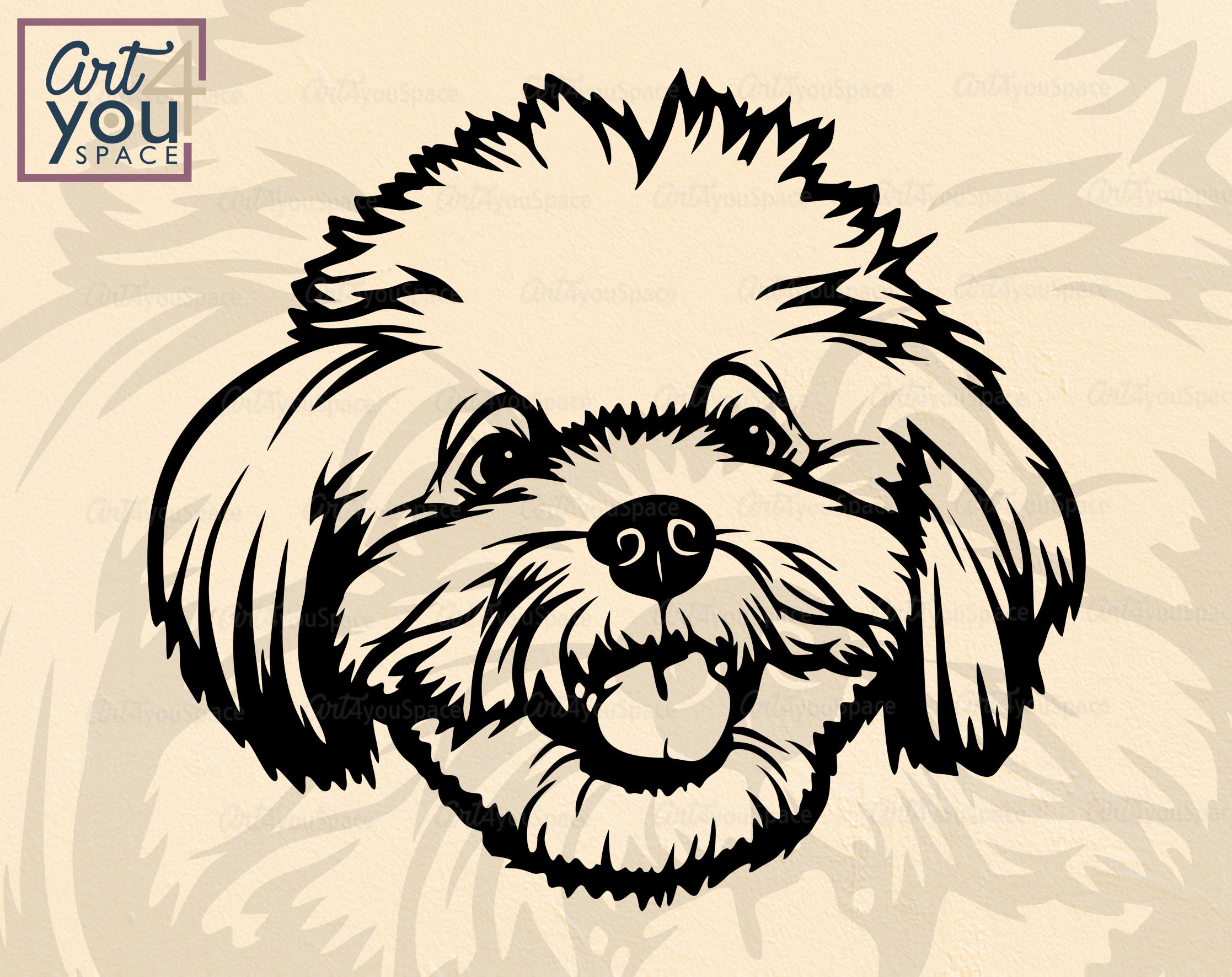 Maltese Puppy Svg Dog Svg Cricut Cute Face Head Funny Etsy UK
