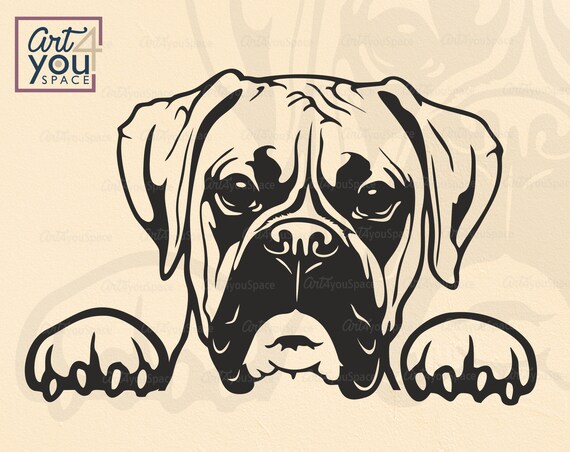 Download Boxer Dog Svg Dog Breed Boxer Dad Cute Animal Face Head Etsy