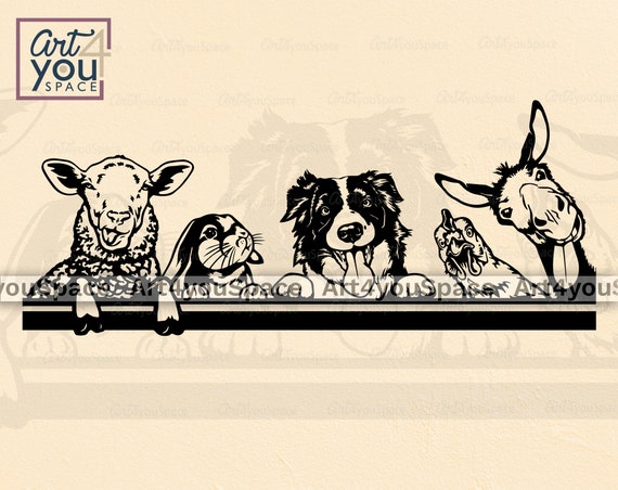 Download Farm Animals Svg File For Cricut Border Collie Clipart Sheep Etsy