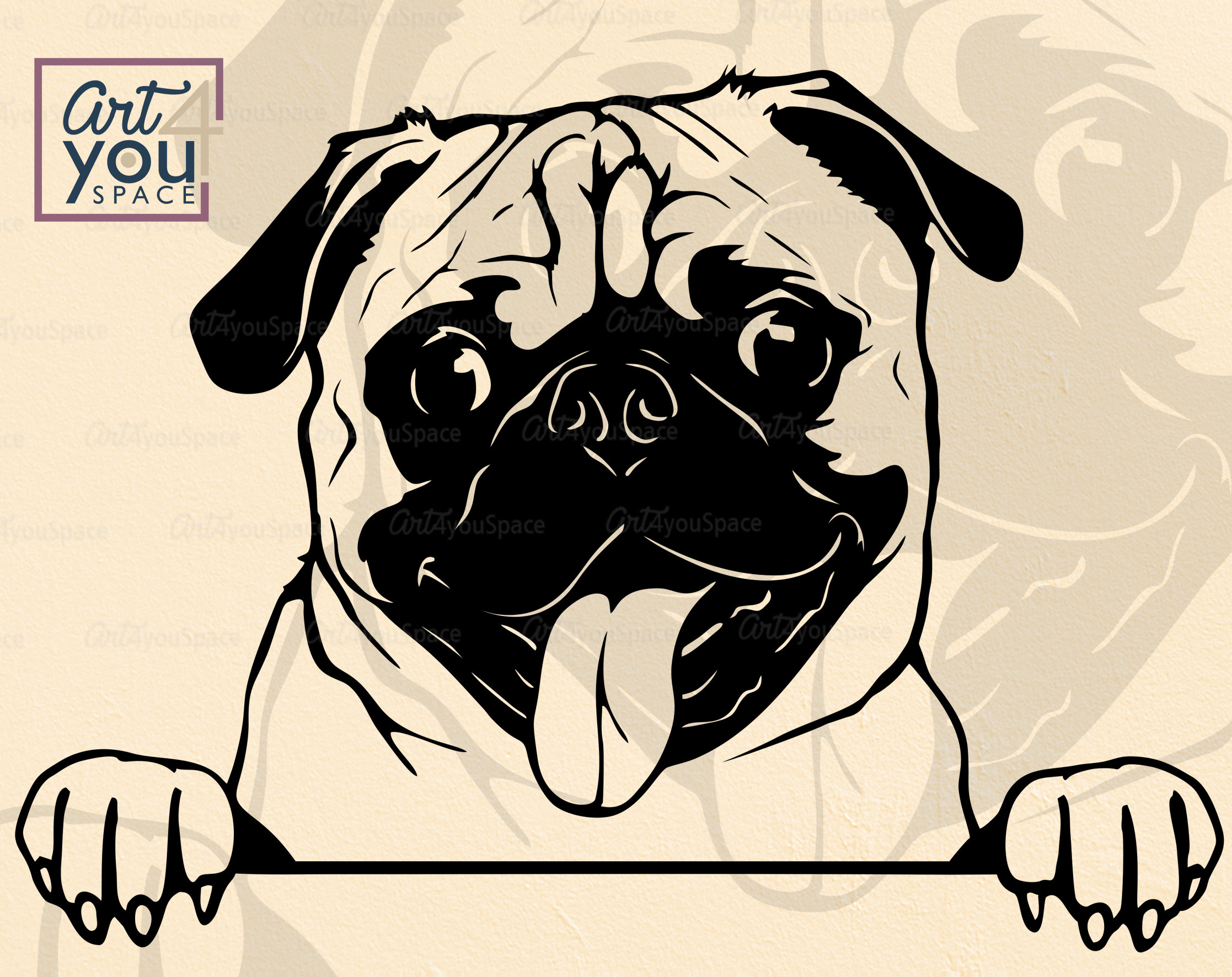 pug-cutfile-paw-svg-paw-shirt-svg-cute-peeking-pug-svg-cute-pug-svg