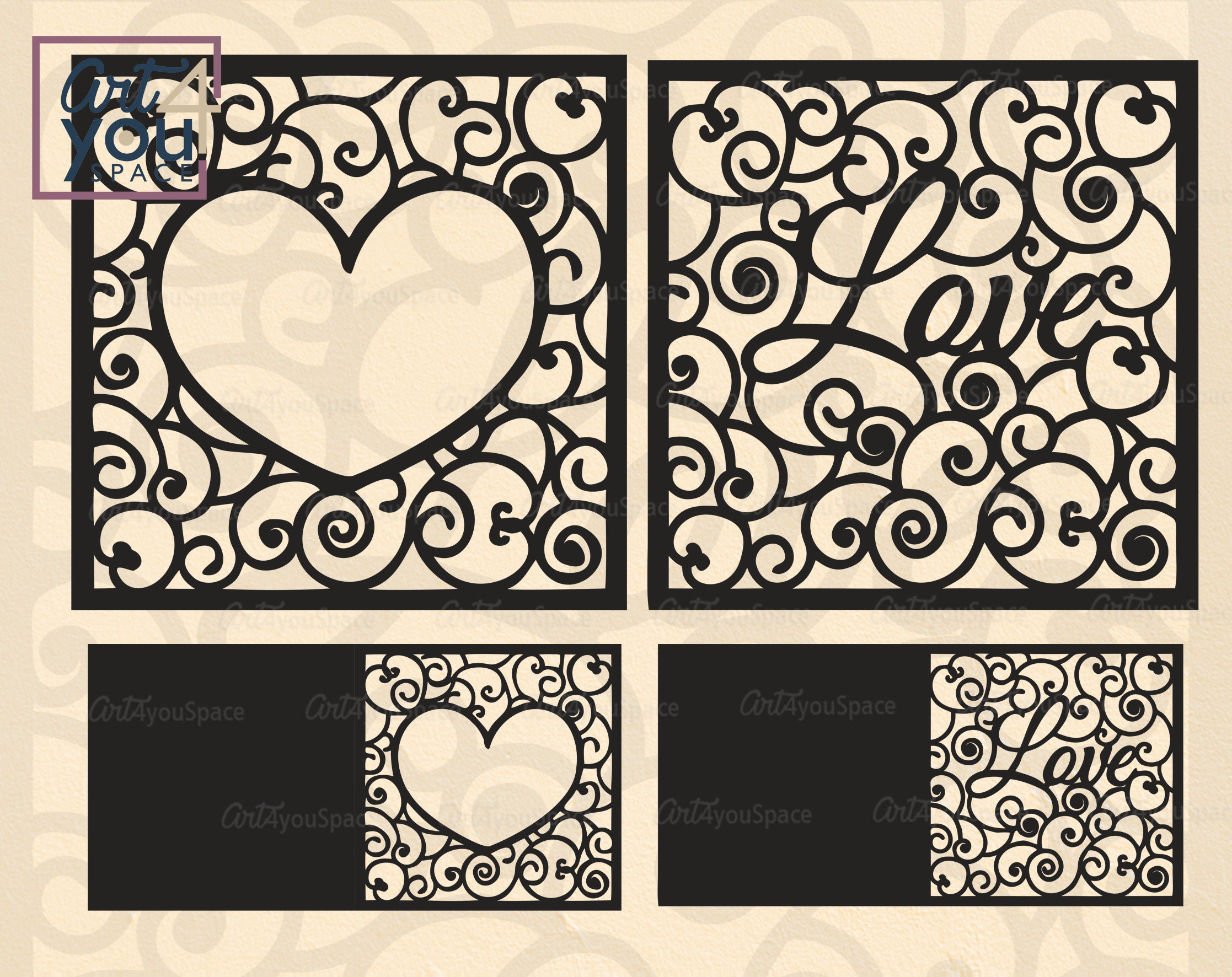 Mothers day card papercut template svg Cricut heart love ...