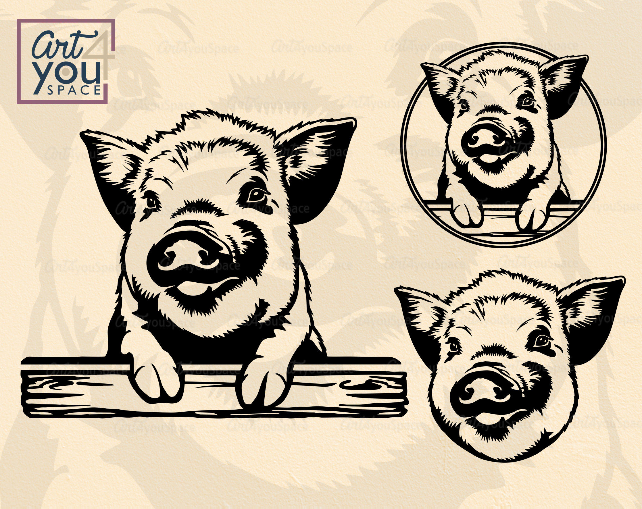 Download Kune Kune Pig Svg Files For Cricut Farm Animal Clipart Farm Etsy