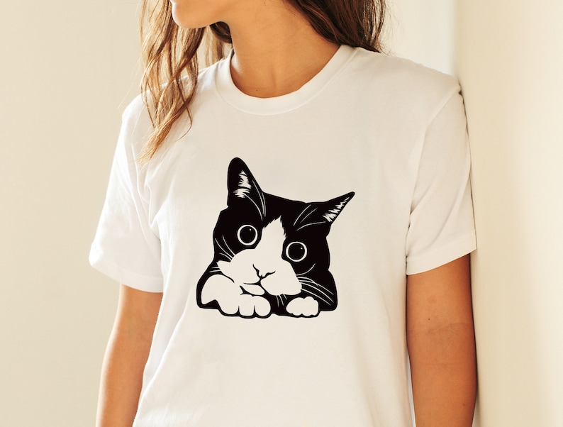 Cute Black Cat SVG Cricut Clipart Download Pet Face Peek a - Etsy Australia