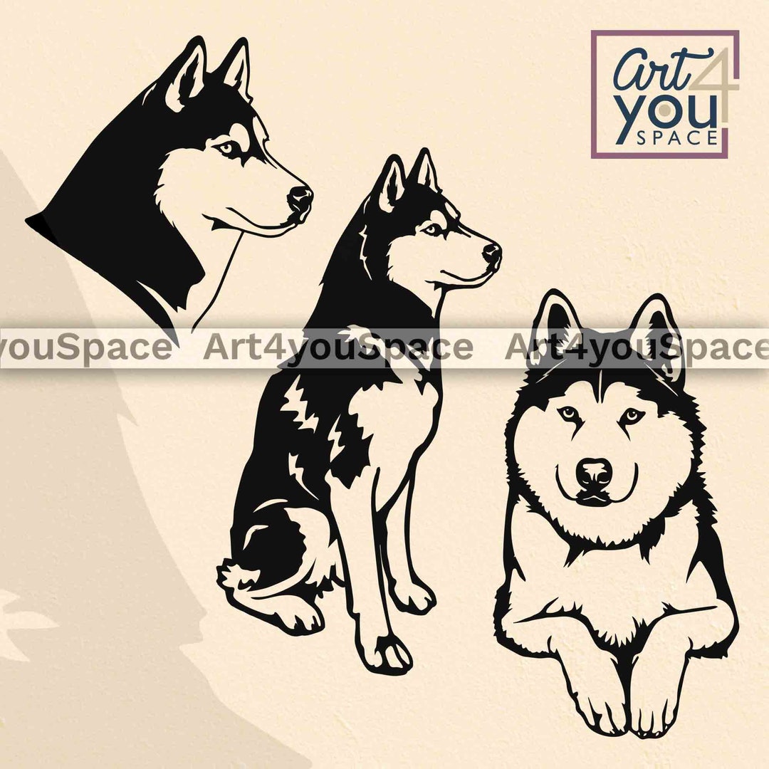 Husky SVG, Dog Svg Cricut, Siberian Husky Breed Clipart, Download, Pet  Face, Head Vector, Png, Cnc Dxf Plasma, Laser Cut Model, Glowforge 