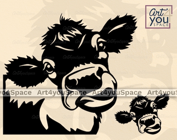 Download Cow Head Svg Cricut Heifer Clipart Farm Animal Png Calf Etsy
