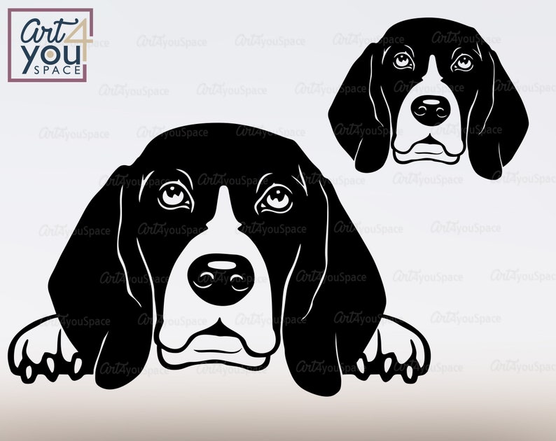 Download Beagle svg dog svg Peeking cricut Face Head Cute | Etsy