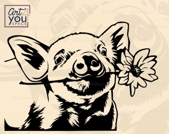 Download Pigs Svg Files For Cricut Farm Animal Flower Piggy Piglet Etsy