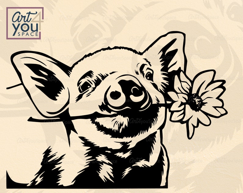Download Pigs Svg files for cricut Farm animal flower Piggy Piglet | Etsy