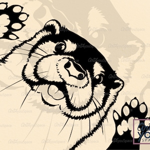 Cute Otter SVG, Peeking svg, peekaboo, face, Animal lover svg, funny shirt svg, mustela, Head, Download, PNG, Clipart, Vector, Cricut, dxf