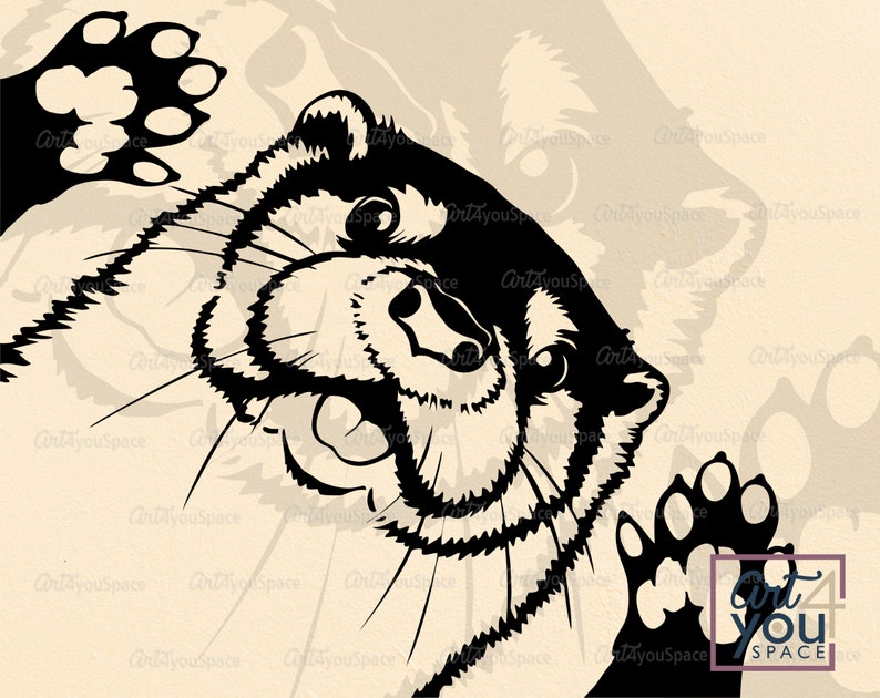 Download Cute Otter SVG Peeking svg peekaboo face Animal lover svg | Etsy