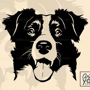 cute border collie svg, peeking dog svg file for cricut, Face, Head, Hound breed dxf, peekaboo, vector, clipart, png, download, shirt svg