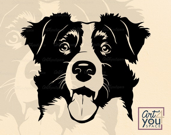 Download Cute Border Collie Svg Peeking Dog Svg File For Cricut Face Etsy