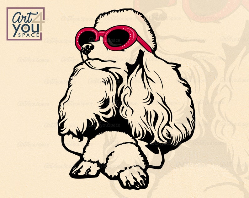 Download Poodle svg dog svg files for cricut french poodle glasses | Etsy