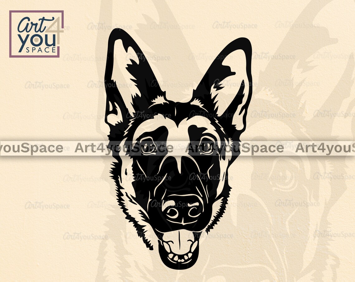 German Shepherd svg Cricut project Funny Dog bandana Santa Etsy