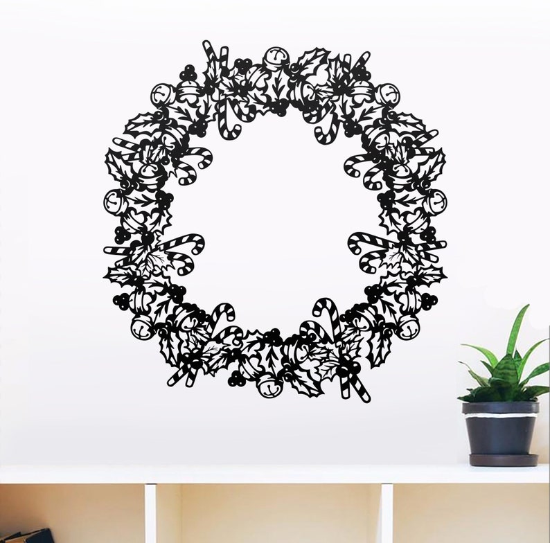 Download Christmas wreath svg Cricut xmas cut stencil laser cut | Etsy