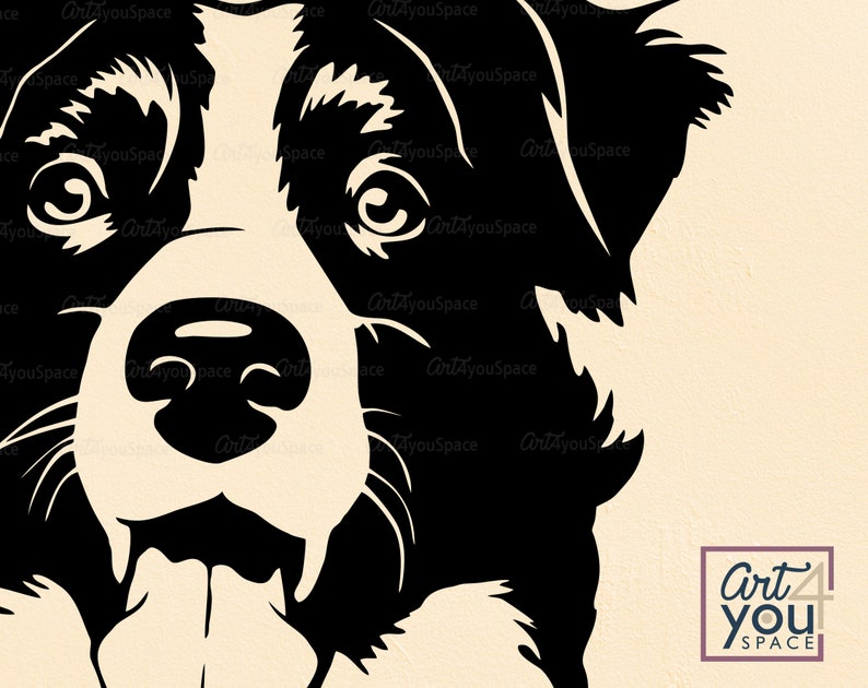 Download Cute border collie svg peeking dog svg file for cricut ...