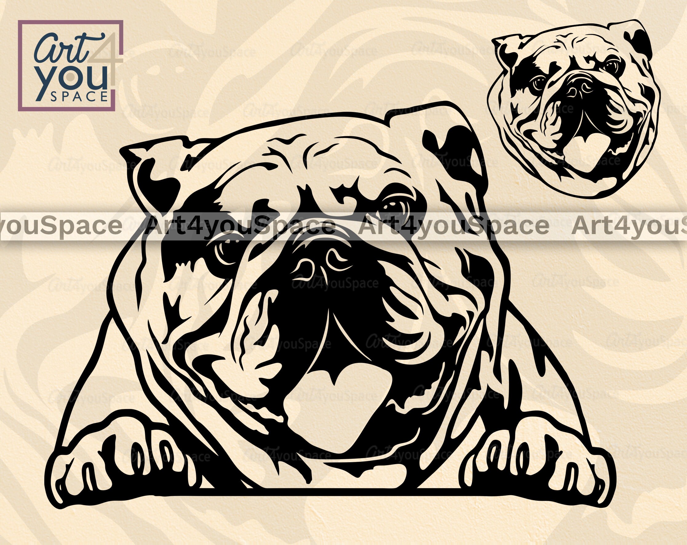 English Bulldog svg dog svg files for cricut breed dxf | Etsy
