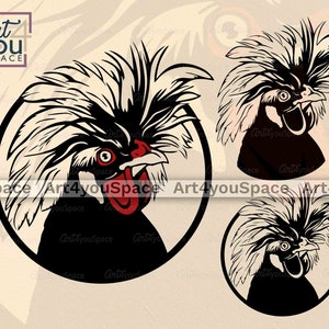 Crazy Chicken png, Funny Chicken svg, Polish Chicken Clipart, Farm Animal svg pour Cricut, Funny Shirt Design, Impressions numériques, Art imprimable