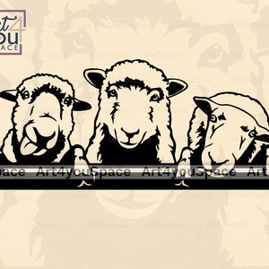 Pecora in formato SVG, Agnello divertente in formato SVG, Cricut, Gregge di pecore suffolk, Sbirciare animali da fattoria, Scarica clipart Ewe Png, Immagine vettoriale Dxf camicia logo design