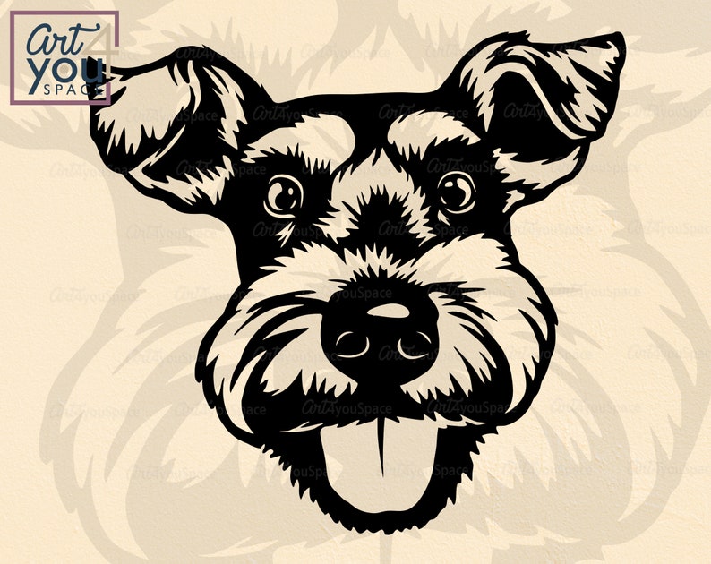 Miniature Schnauzer SVG Dog Svg Cricut Face Head Clipart - Etsy