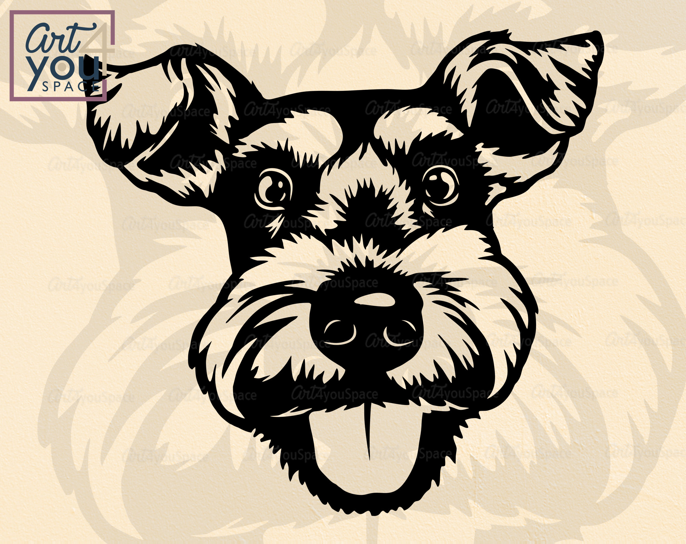 Miniature schnauzer svg dog svg cricut Face Head clipart | Etsy