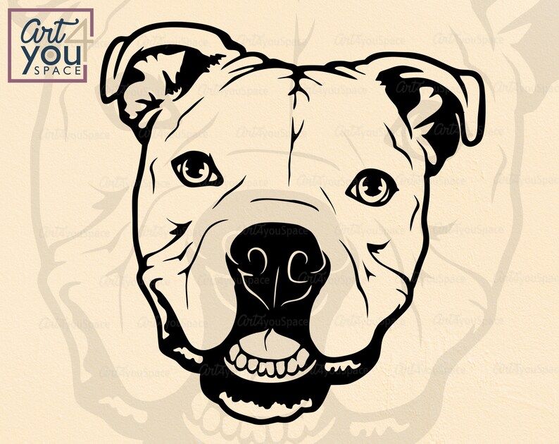 Download Cute American Bully svg dog svg cricut funny face head pet ...