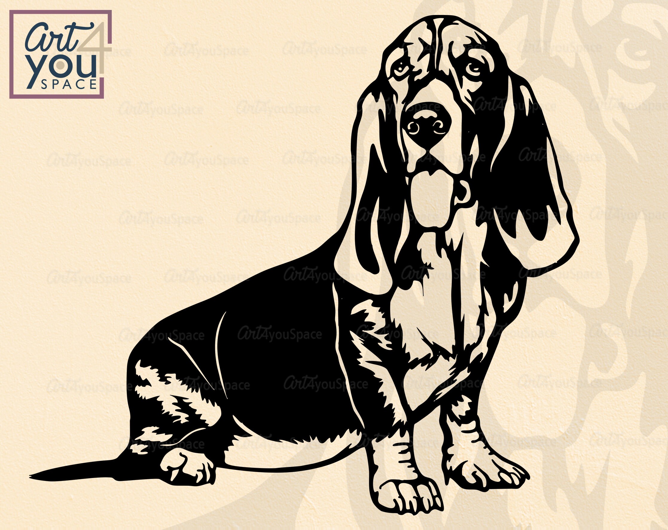 Basset Hound Svg Dog Svg Cricut Cute Pet Face Clipart Head Etsy