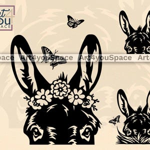 Donkey Svg, Cricut projects, Spring laser cut file, Dxf Files for Plasma Cnc, Cute Donkey Clipart, tote bag Designs, Sublimation Png