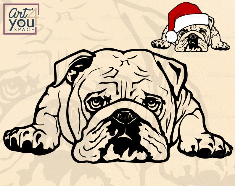 Download American bulldog svg dog svg files for cricut Christmas | Etsy