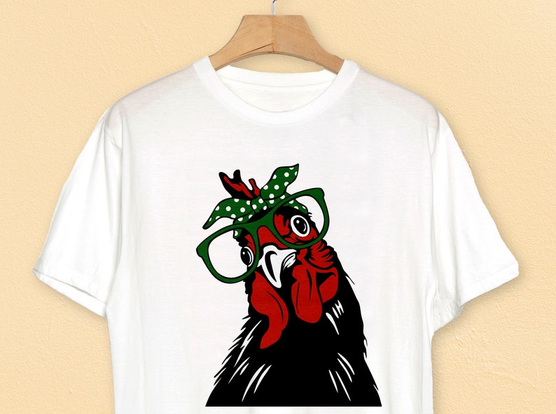 Download Chicken with bandana glasses Svg files for cricut clipart ...