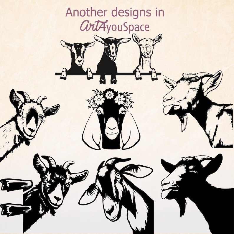 Download Goat vector Farm animal svg files for Cricut billy goat | Etsy