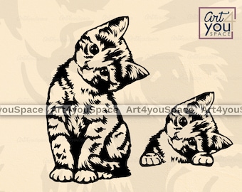 Cute Cat SVG files for Cricut, curious kitten Clipart, shirt design, Peeking face animal vector, printable art, Download png, dxf cut, body