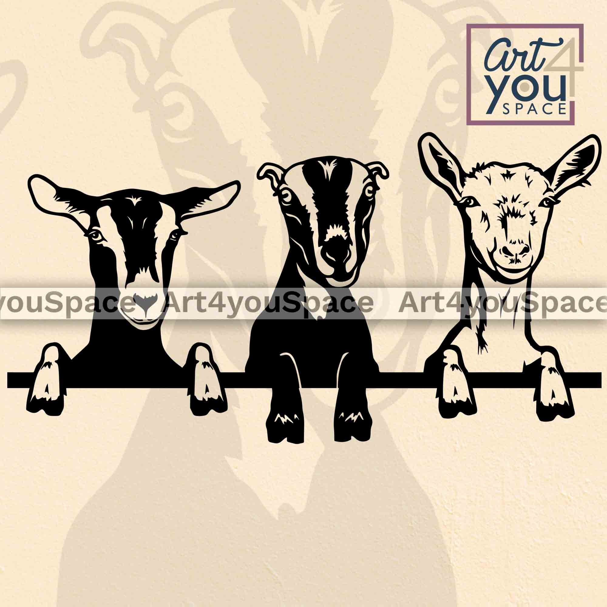 Goats Svg File, Funny Peeking Farm Animals Png, Livestock Clipart, Logo ...