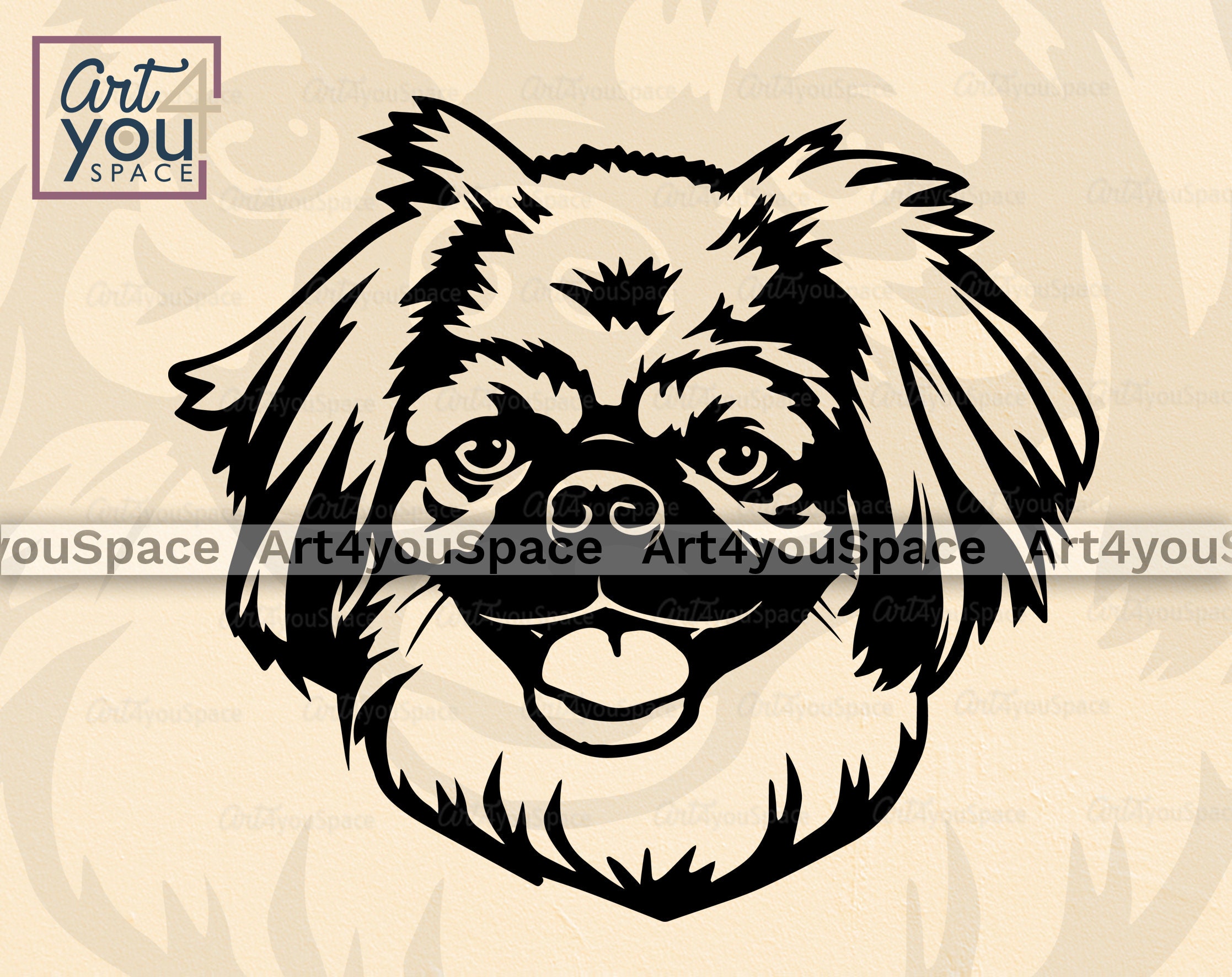 Pekingese svg dog svg file for cricut funny puppy face | Etsy