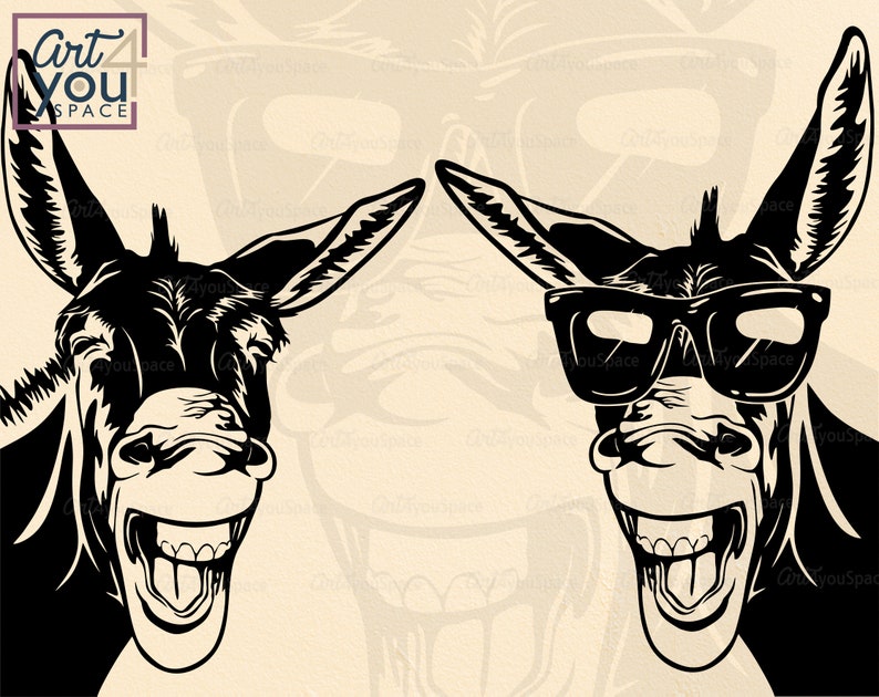 Download Donkey Svg cricut Funny animal glasses farm head peeking ...